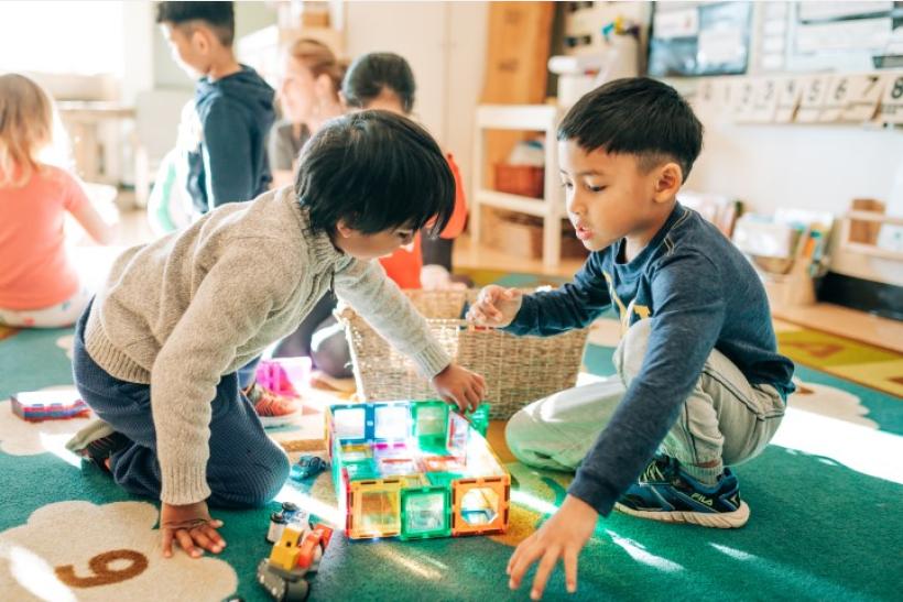 Kindergarten children playing